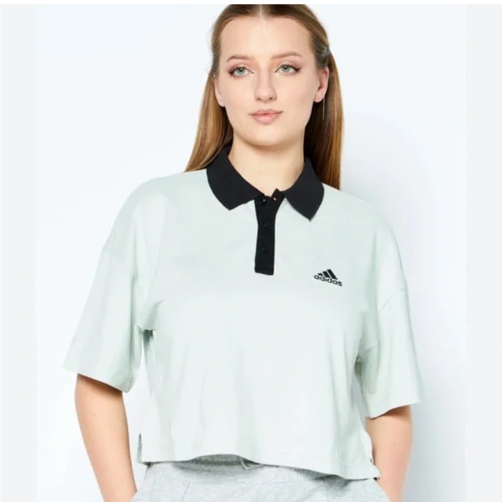 Tennis Golf Prep Adidas Green Crop Polo ⛳️